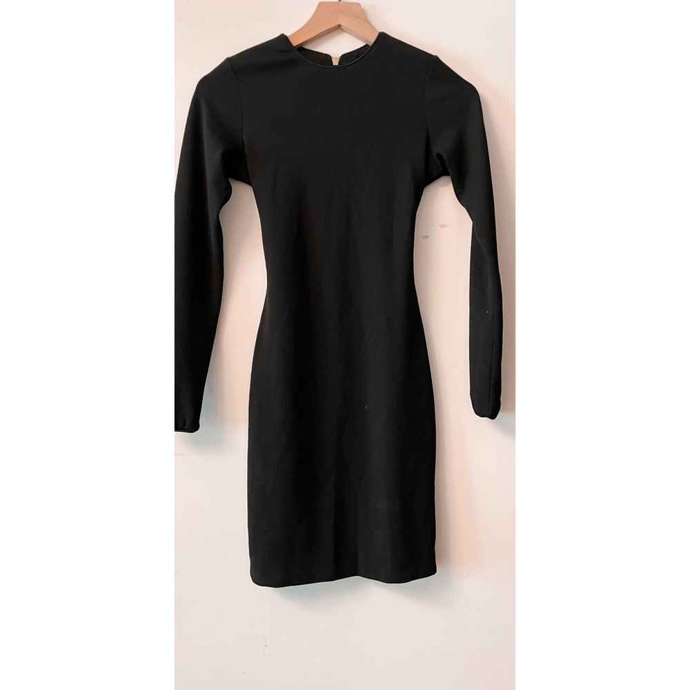 Dress the Population long sleeve black mini dress with backless detail